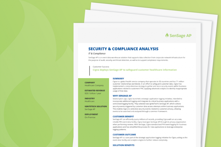 SenSage AP Cigna Use Case: Security & Compliance Analysis